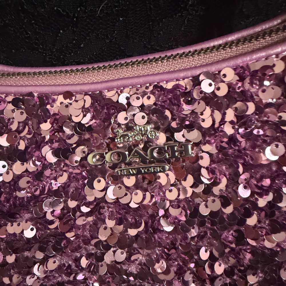 NWOT Coach Sequin Shoulder & Crossbody Bag- Pink/Lavender Sparle - Picture 14 of 14